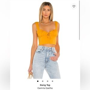 NWT Camila Coelho Daisy Top Orange size Small